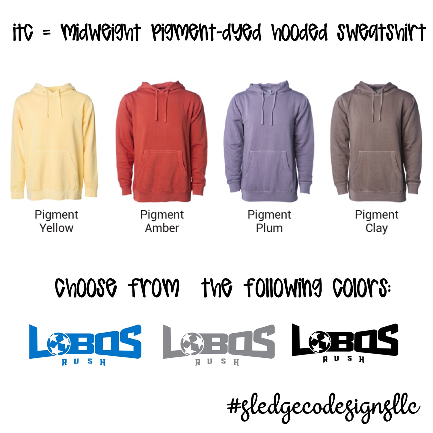 LOBOS RUSH SOCCER | ITC Midweight Pigment-Dyed HOODIE 2ND SET