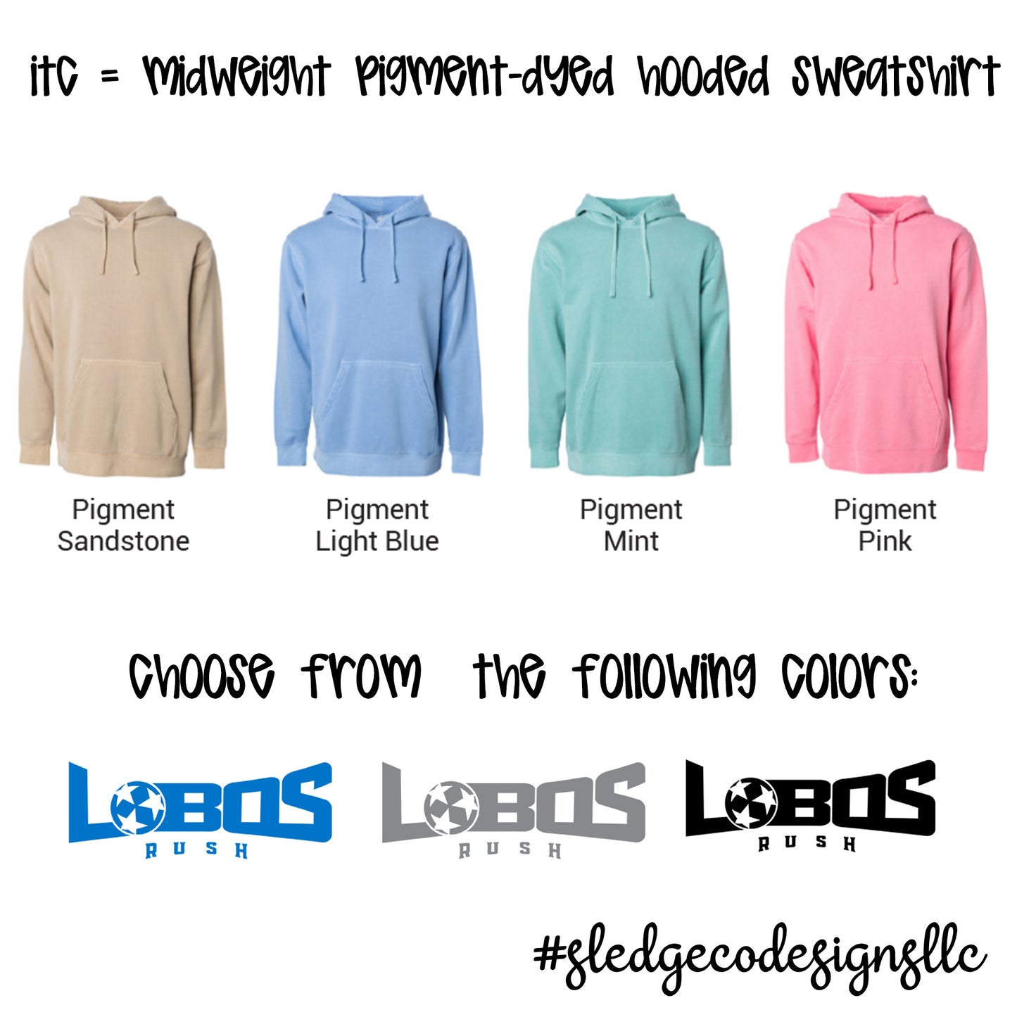 LOBOS RUSH SOCCER | ITC Midweight Pigment-Dyed HOODIE 3RD SET