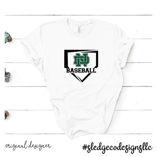 NDS | NORTH DELTA GREEN WAVES BASEBALL | ND LOGO | UNISEX CUSTOM TSHIRT