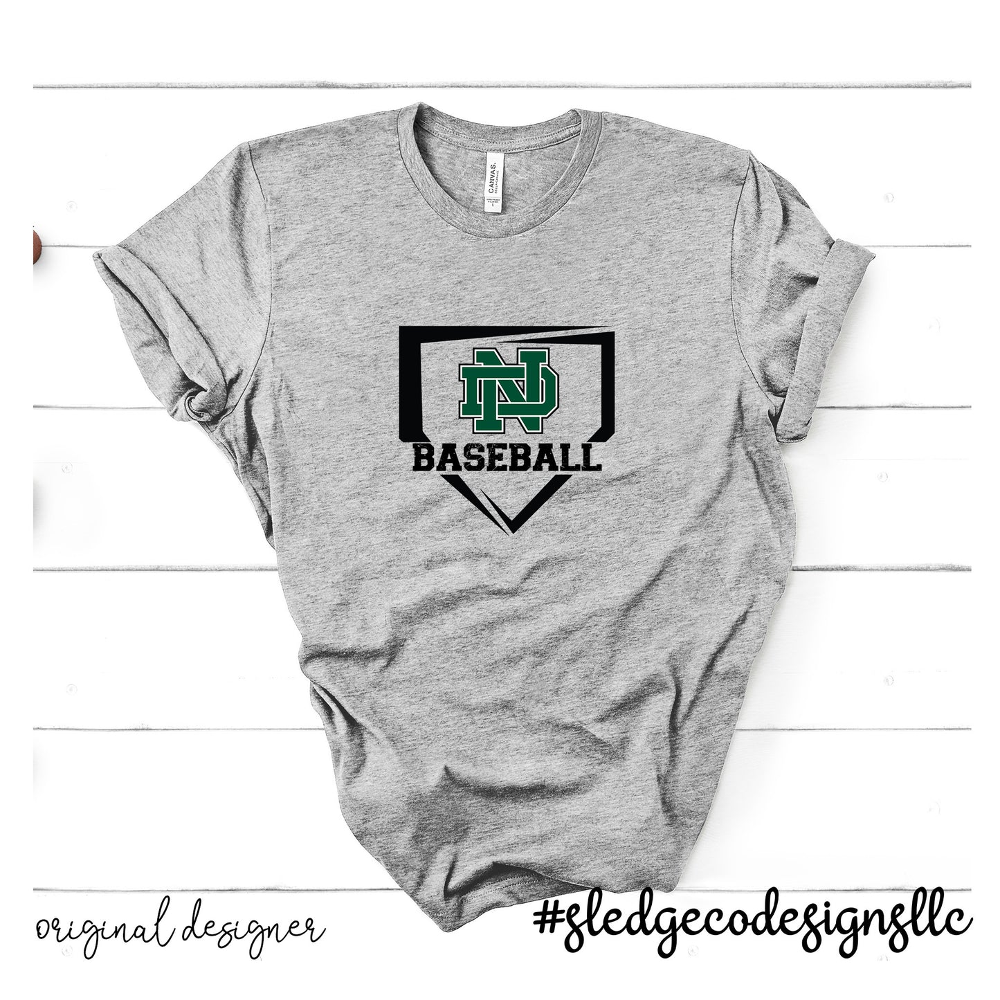 NDS | NORTH DELTA GREEN WAVES BASEBALL | ND LOGO | UNISEX CUSTOM TSHIRT