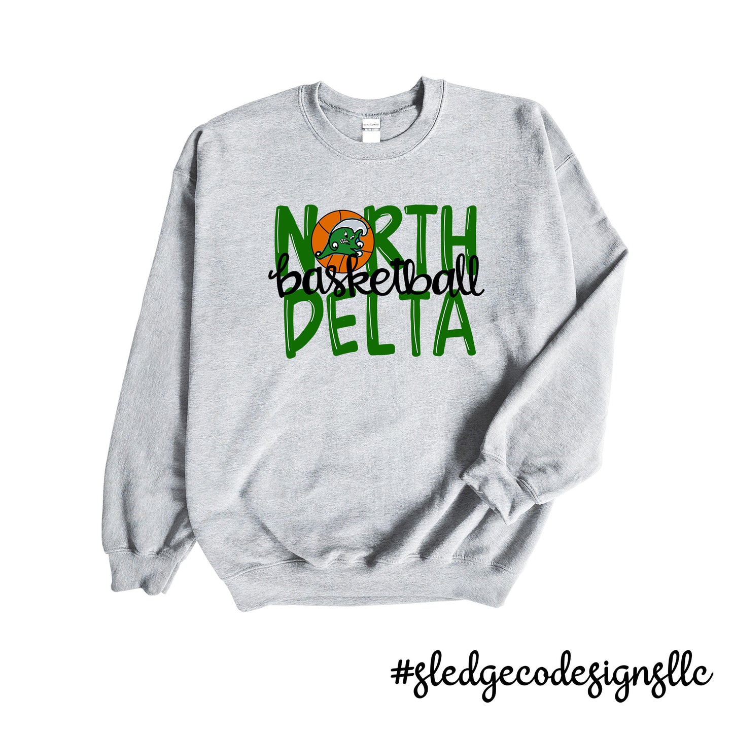 EXCLUSIVE! NORTH DELTA CUSTOM HANDDRAWN BASKETBALL | UNISEX SWEATSHIRT