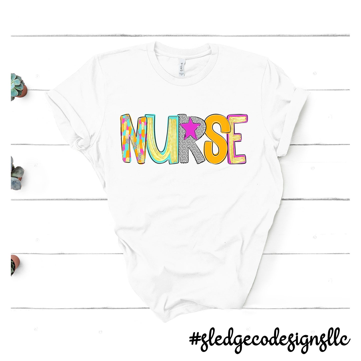 NURSE RETRO BRUSH STOKES | Custom Unisex TSHIRT