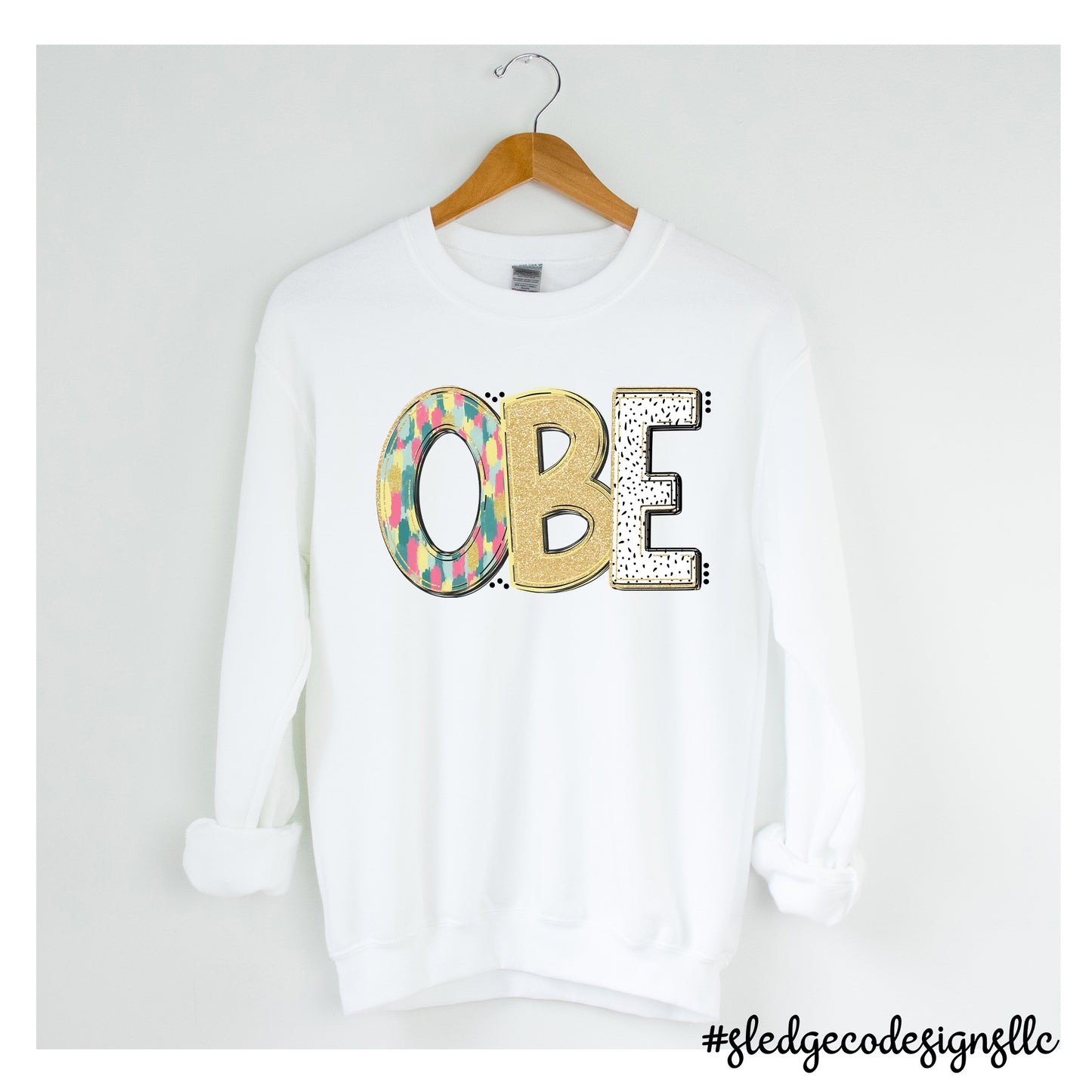 OLIVE BRANCH ELEMENTARY SCHOOL | OBE | HAND DRAWN SPRING DOODLE | CUSTOM UNISEX SWEATSHIRT