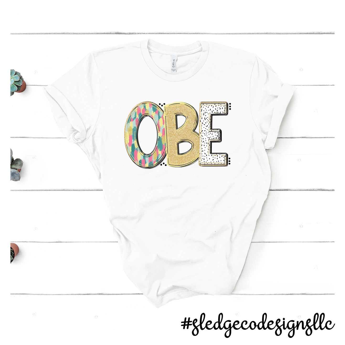 OLIVE BRANCH ELEMENTARY SCHOOL | OBE | HAND DRAWN SPRING DOODLE | Custom Unisex Tshirt