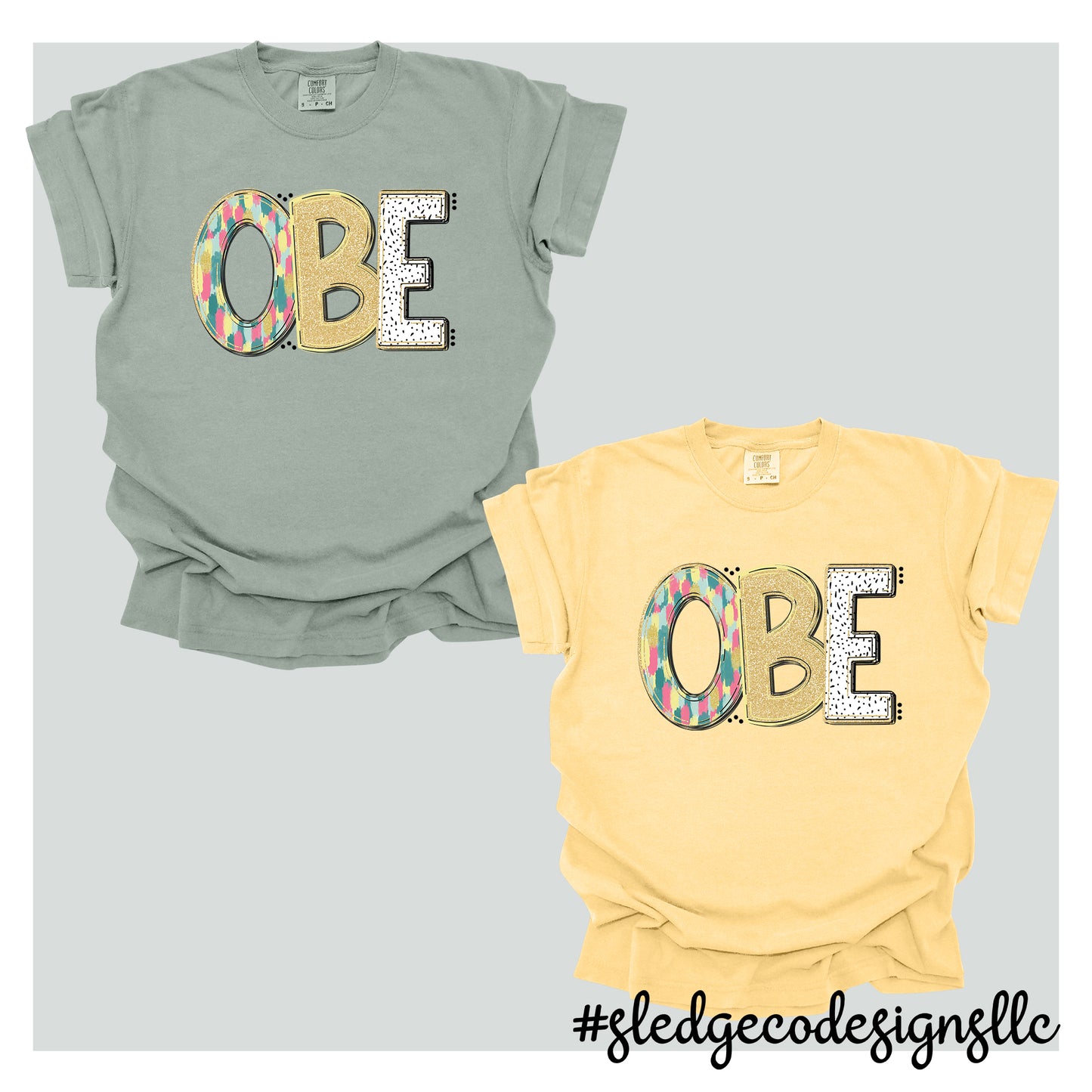 OLIVE BRANCH ELEMENTARY SCHOOL | OBE | HAND DRAWN SPRING DOODLE | Custom Unisex Tshirt