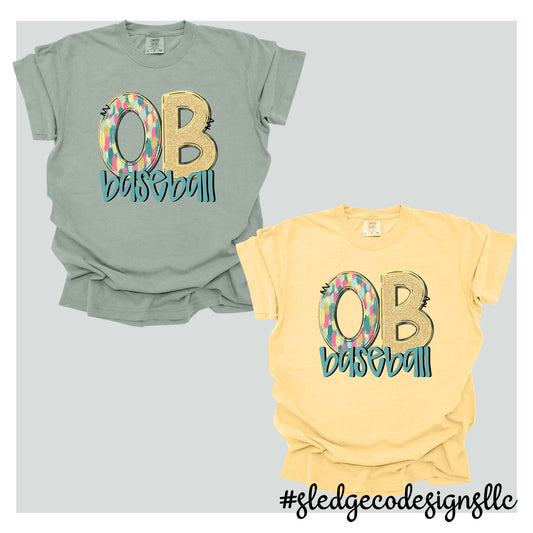 OLIVE BRANCH BASEBALL | HAND DRAWN SPRING DOODLE | Custom Unisex Tshirt