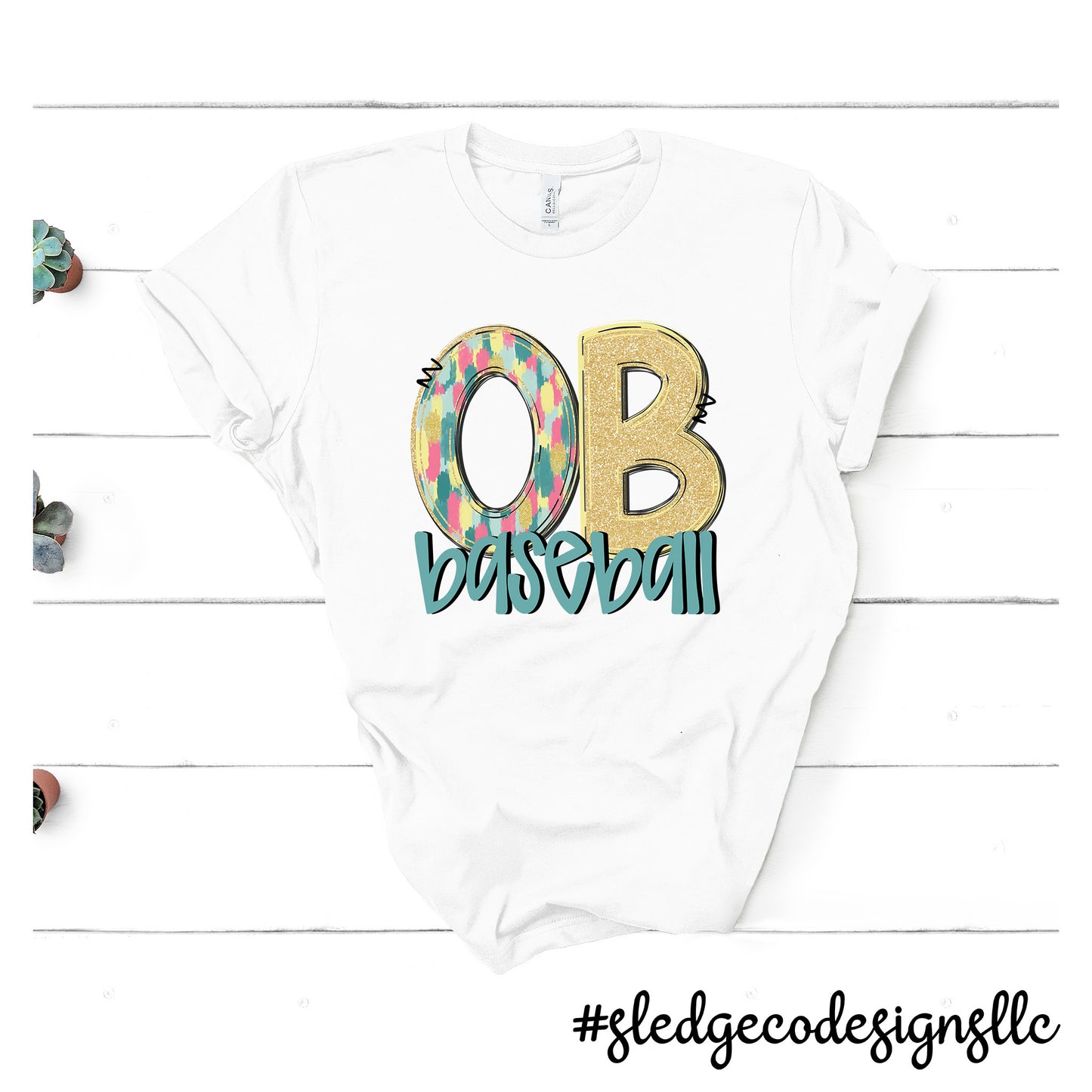 OLIVE BRANCH BASEBALL | HAND DRAWN SPRING DOODLE | Custom Unisex Tshirt