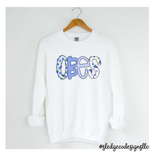 OLIVE BRANCH | OBES DOODLE | BLUEBERRY | CUSTOM UNISEX SWEATSHIRT