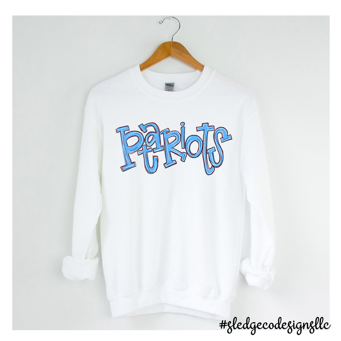 PATRIOTS SKETCHED HANDDRAWN | CUSTOM UNISEX SWEATSHIRT