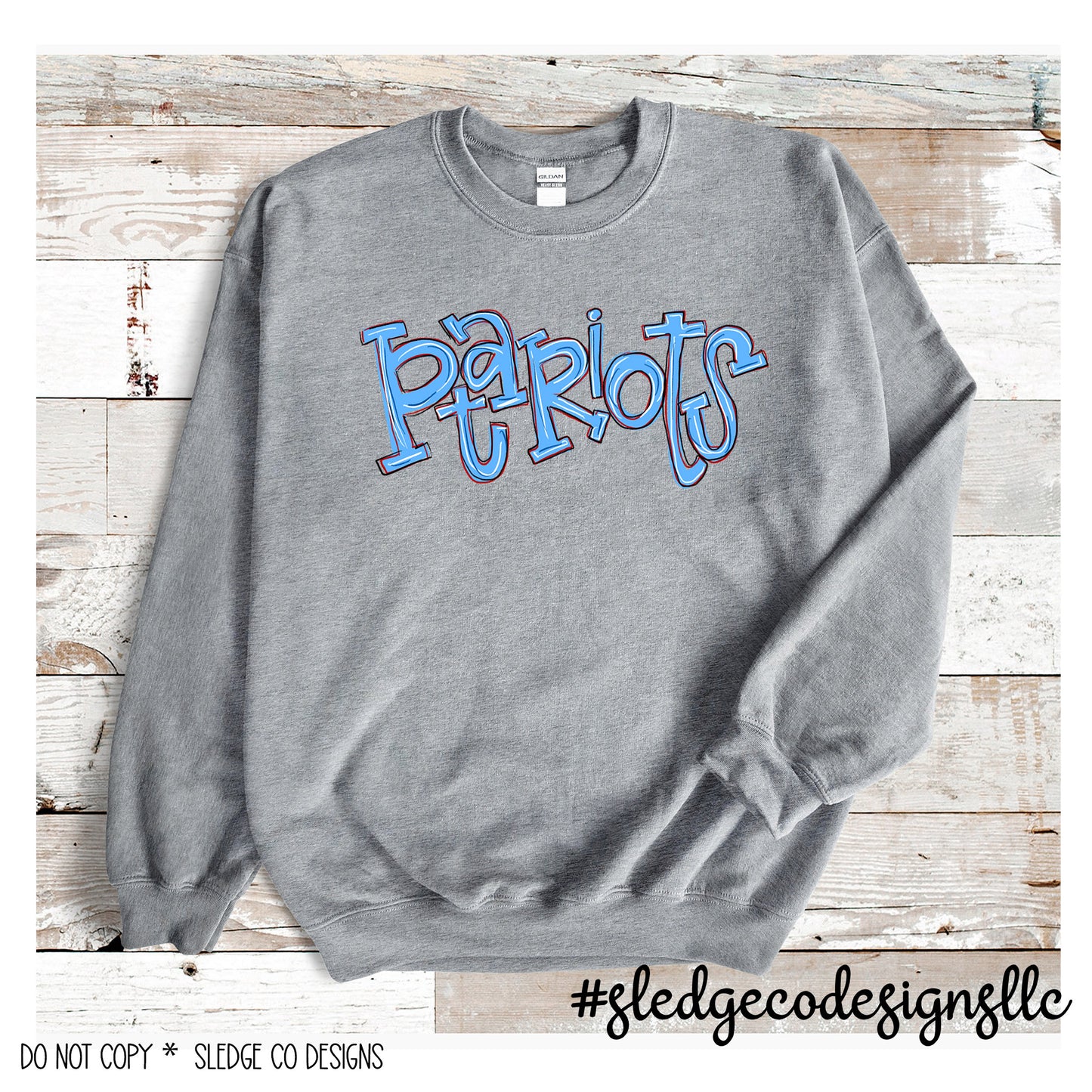 PATRIOTS SKETCHED HANDDRAWN | CUSTOM UNISEX SWEATSHIRT