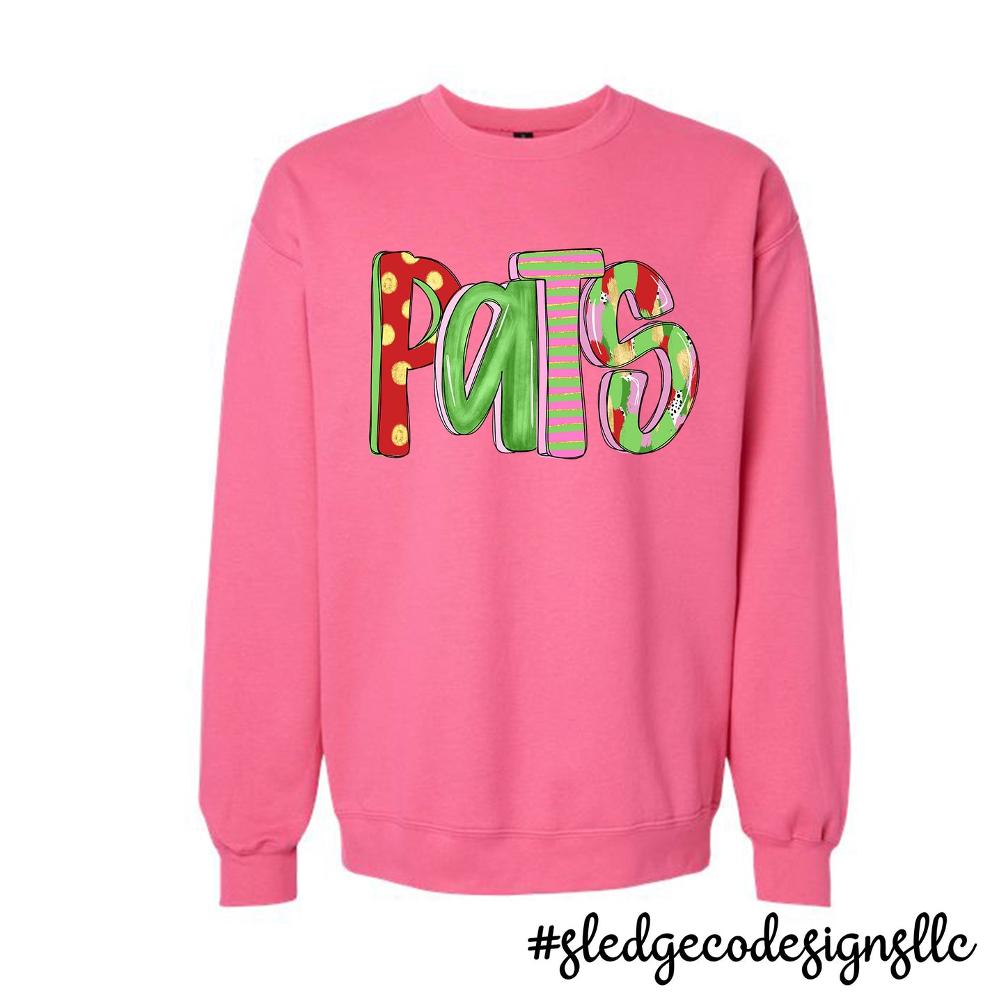 PATS AKA PATRIOTS | RED & GREEN DOODLE | CUSTOM UNISEX SWEATSHIRT