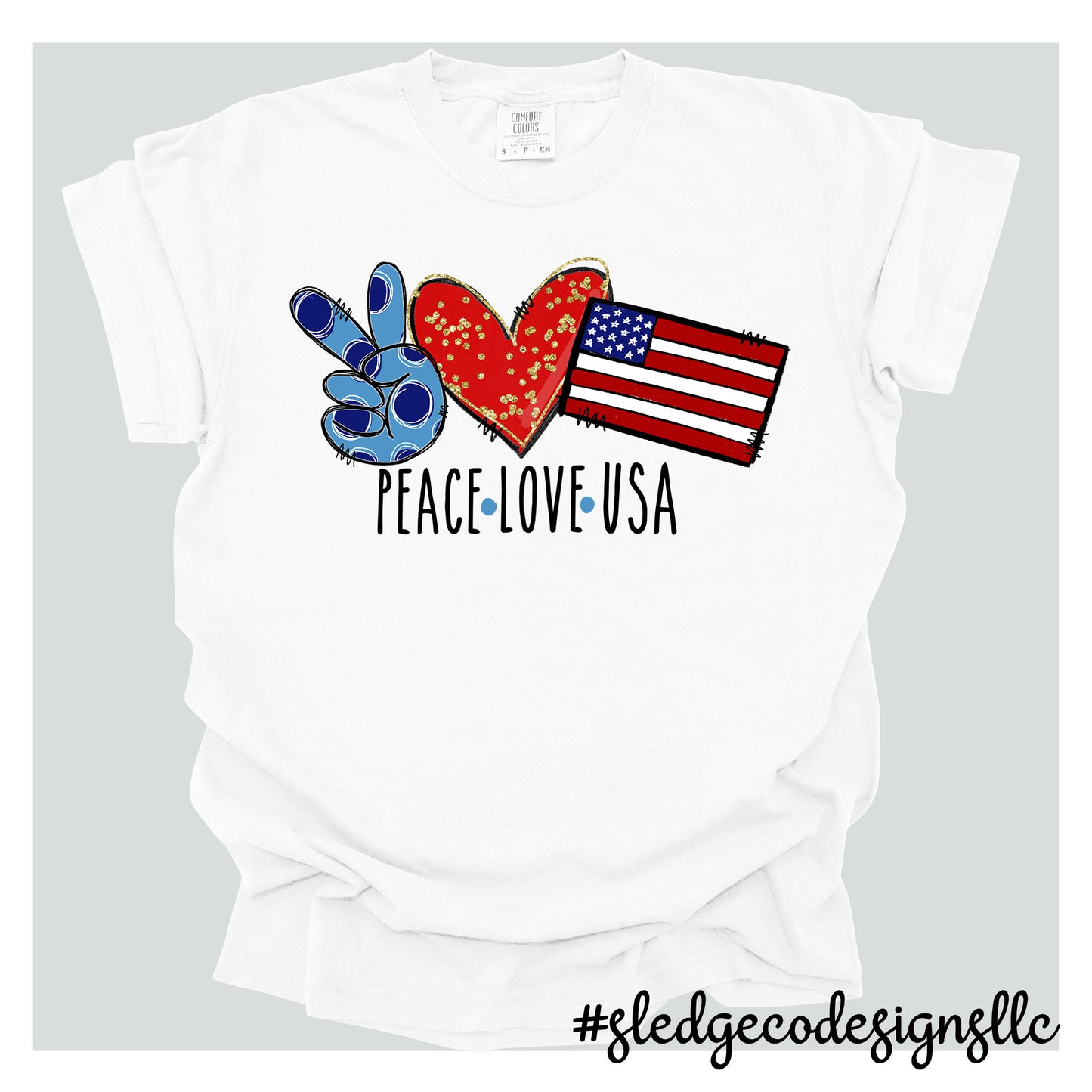 PEACE LOVE AMERICA | Patriot | July 4th | Custom Unisex TSHIRT