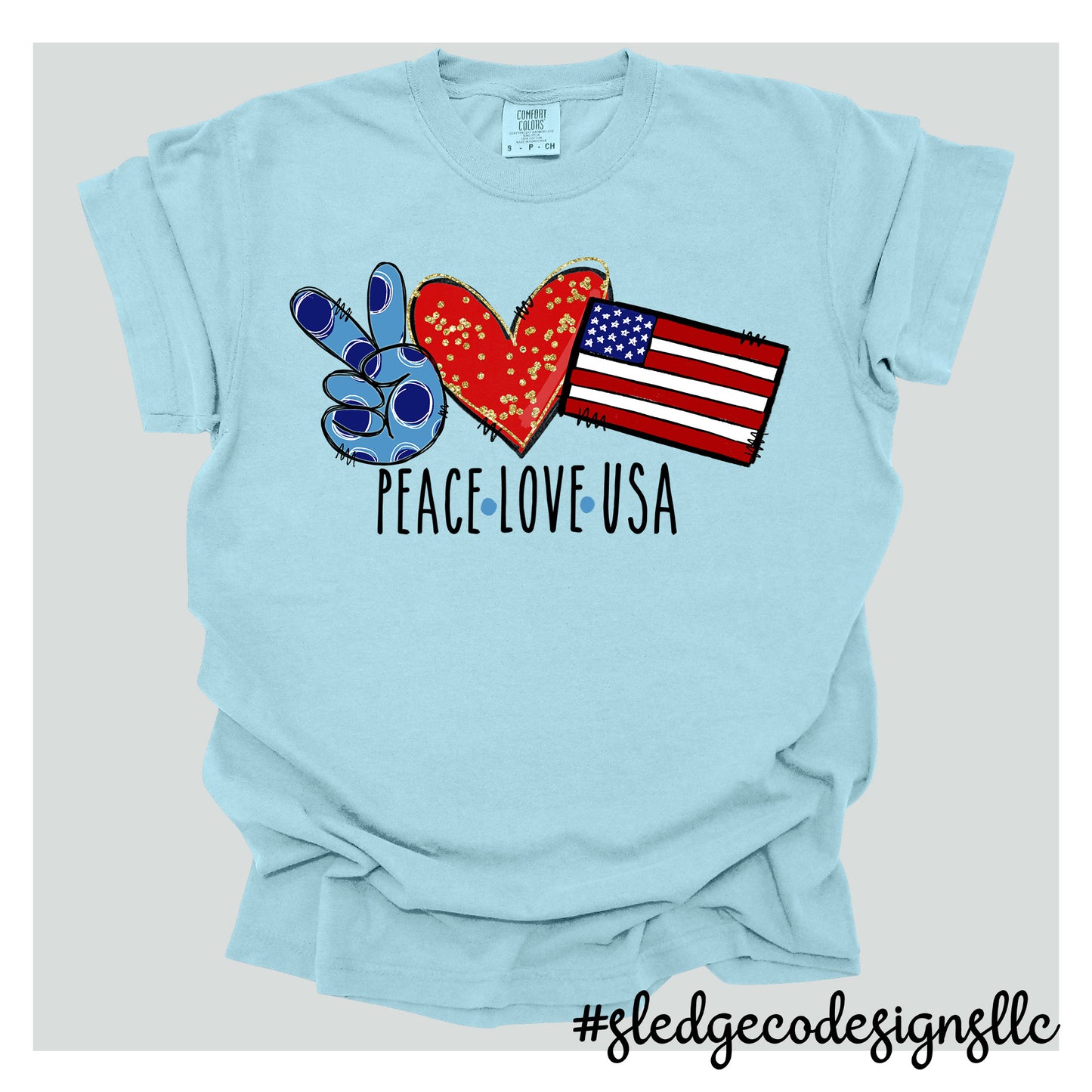 PEACE LOVE AMERICA | Patriot | July 4th | Custom Unisex TSHIRT