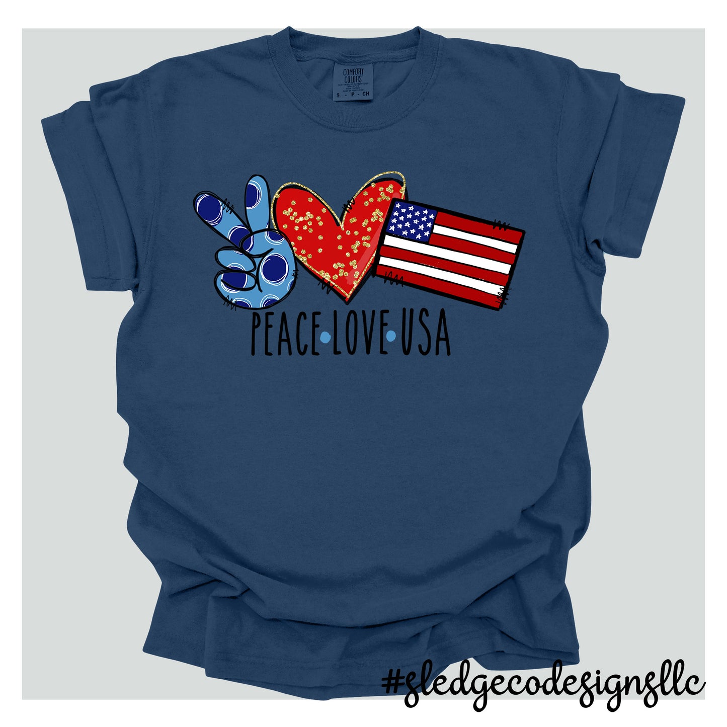 PEACE LOVE AMERICA | Patriot | July 4th | Custom Unisex TSHIRT