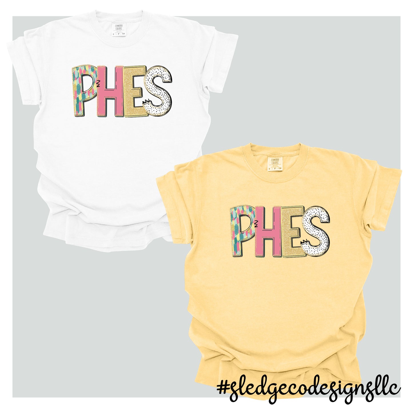 PLEASANT HILL ELEMENTARY |  PHES | HAND DRAWN SPRING DOODLE |  Custom Unisex Tshirt