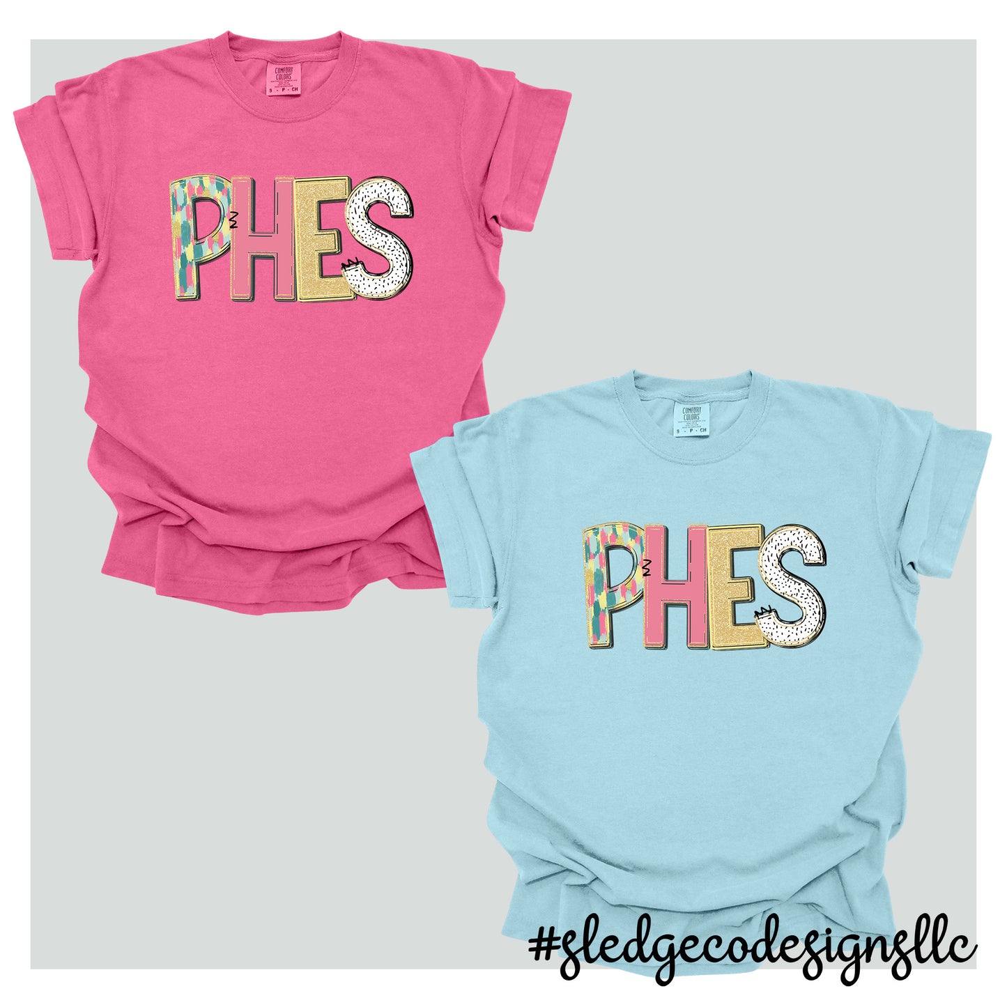 PLEASANT HILL ELEMENTARY |  PHES | HAND DRAWN SPRING DOODLE |  Custom Unisex Tshirt