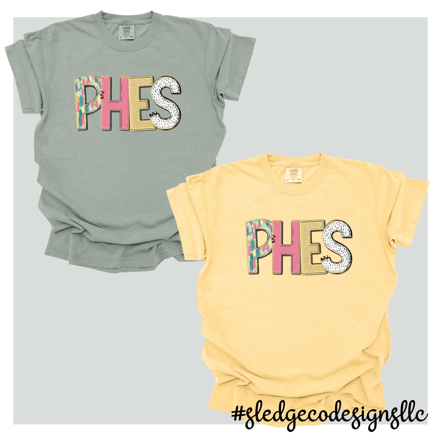 PLEASANT HILL ELEMENTARY |  PHES | HAND DRAWN SPRING DOODLE |  Custom Unisex Tshirt