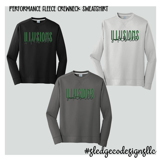ILLUSIONS SOFTBALL |  DUO |  Performance Fleece Crewneck Sweatshirt