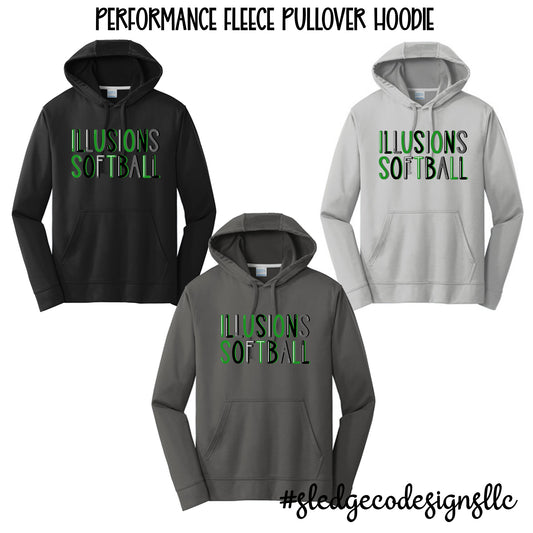 ILLUSIONS | LETTERED | Performance Fleece Pullover Hoodie ADULT & YOUTH