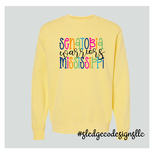 SENATOBIA WARRIORS | Midweight Pigment-Dyed Crewneck Sweatshirt