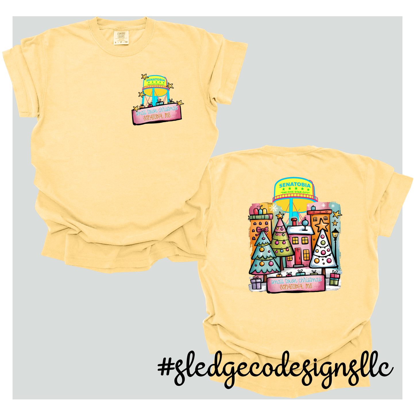 SENATOBIA FIVE STAR CITY SMALL TOWN CHRISTMAS SENATOBIA MS | Custom Unisex TSHIRT