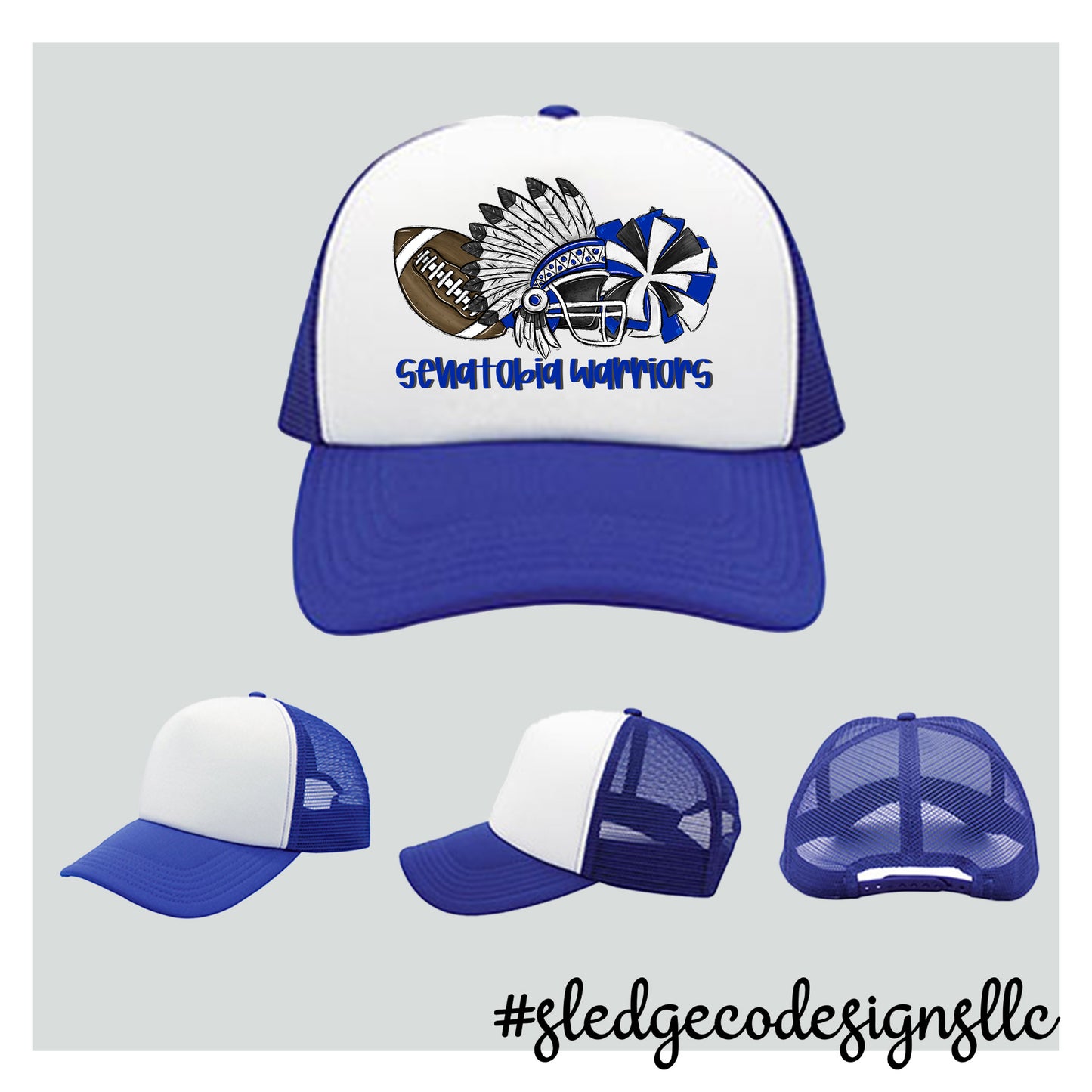 WARRIORS CHEER & FOOTBALL | TRUCKER HAT ROYAL