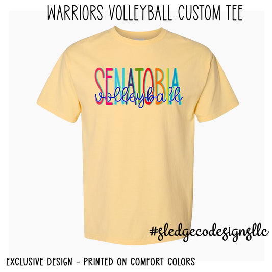 Senatobia Warriors * VOLLEYBALL* HANDDRAWN CUSTOM TEE cc