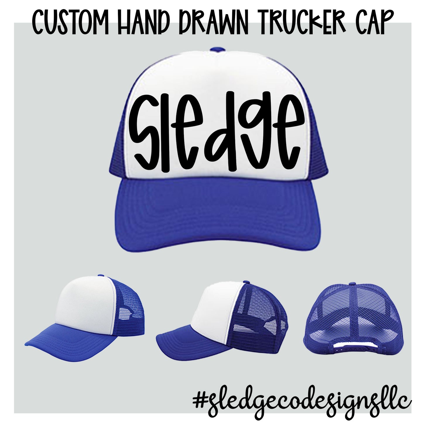 CUSTOM | HAND DRAWN  | TRUCKER HAT