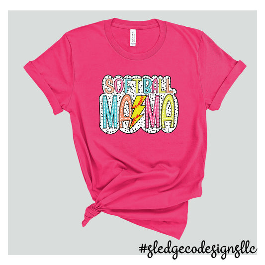 SOFTBALL MAMA BRIGHT | MOTHER'S DAY  | Custom Unisex TSHIRT