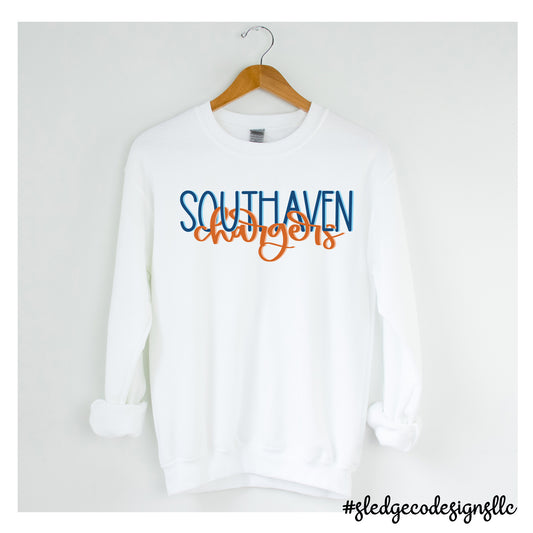 SOUTHAVEN MS SCHOOLS | CHARGERS SCRIPT DUO | CUSTOM UNISEX SWEATSHIRT
