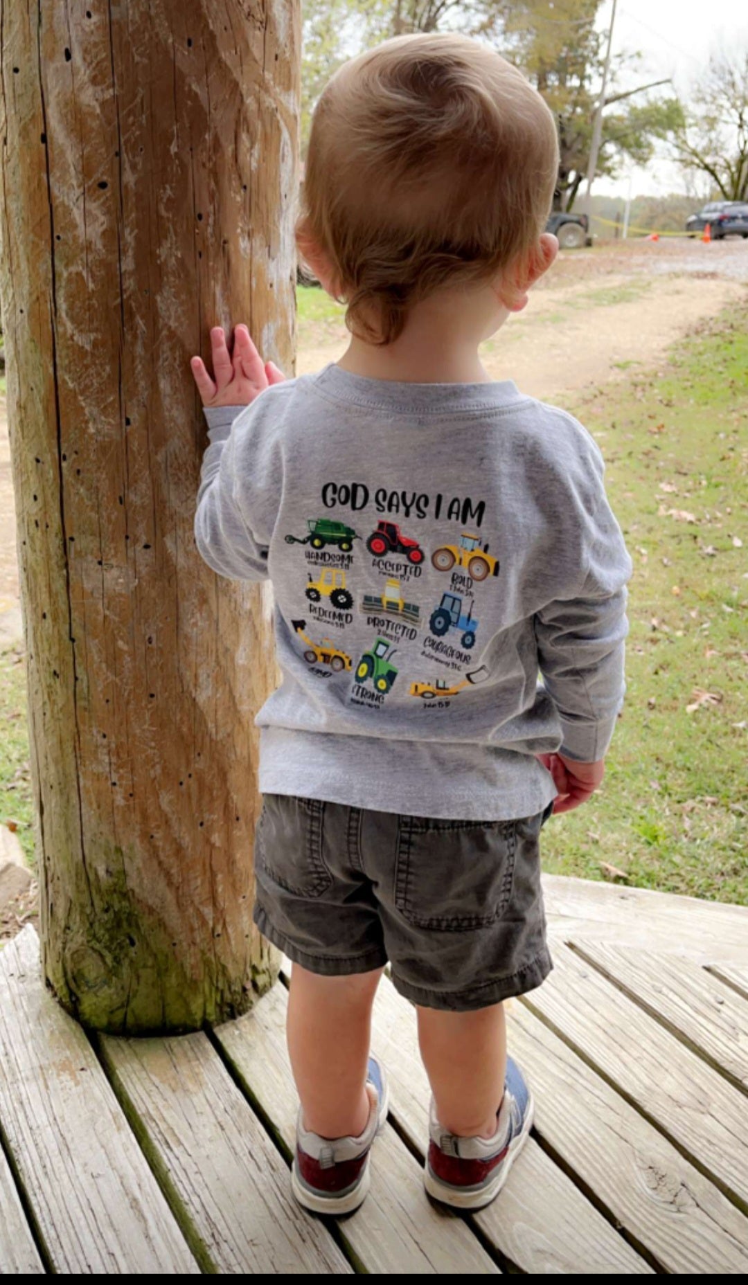 GODS SAYS IM | TRACTOR | YOUTH - TODDLER - INFANT Custom LONG SLEEVE TSHIRT