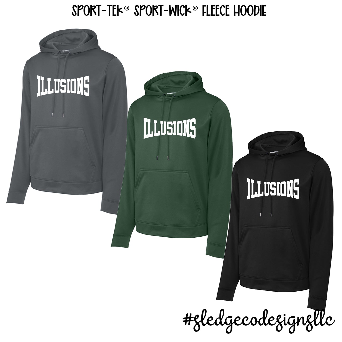 ILLUSIONS SOFTBALL | WHITE LOGO | Sport-Wick DRI-FIT Fleece Hoodie