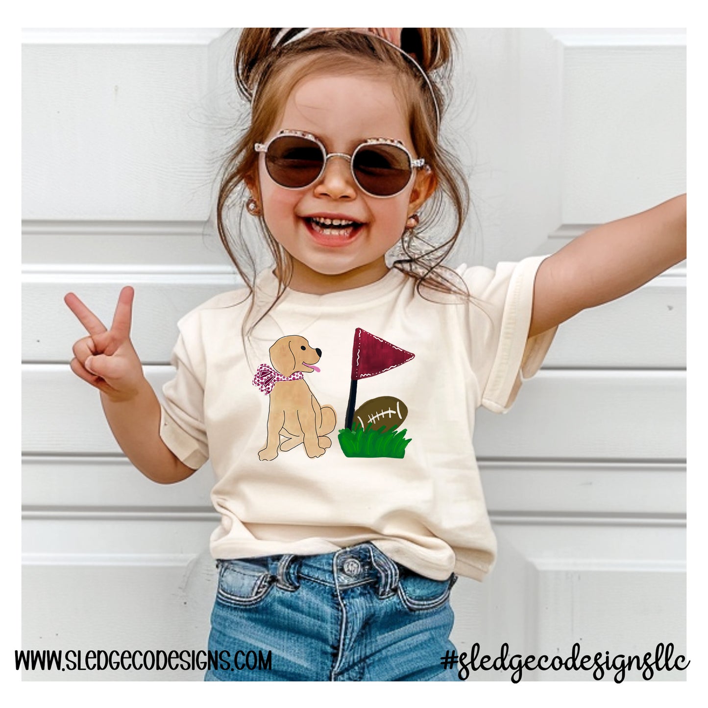 TAILGATING FOOTBALL DAWGS TEE | Southern belle girls Tee  |  girls CUSTOM YOUTH | TODDLER | TSHIRT