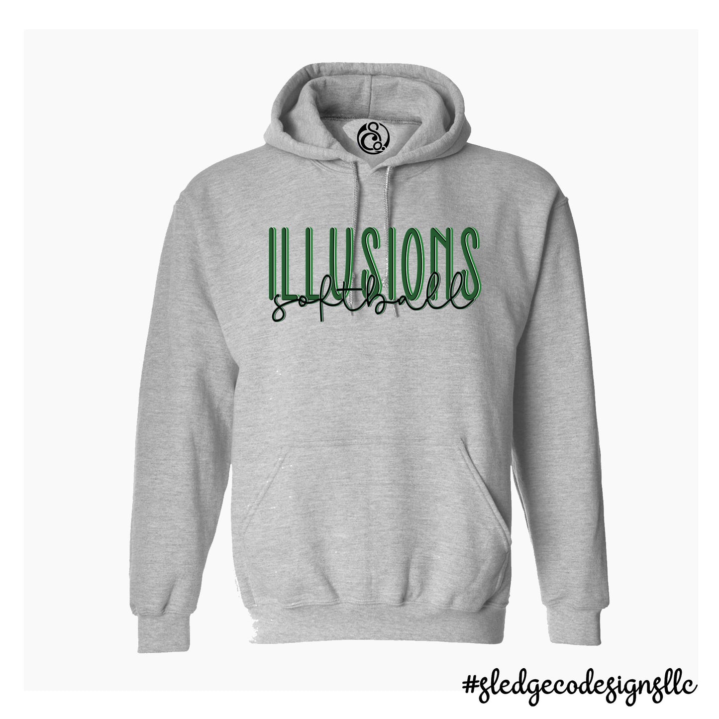 Illusions Softball DUO  | UNISEX HOODED SWEATSHIRT