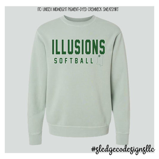 ILLUSIONS SOFTBALL MS | ITC | Midweight Pigment-Dyed Crewneck Sweatshirt