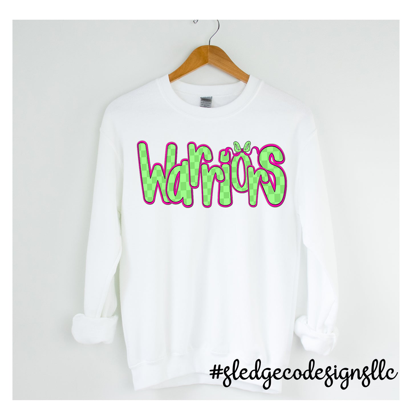WARRIORS | DOTTED PINK & GREEN BUBBLE | UNISEX SWEATSHIRT