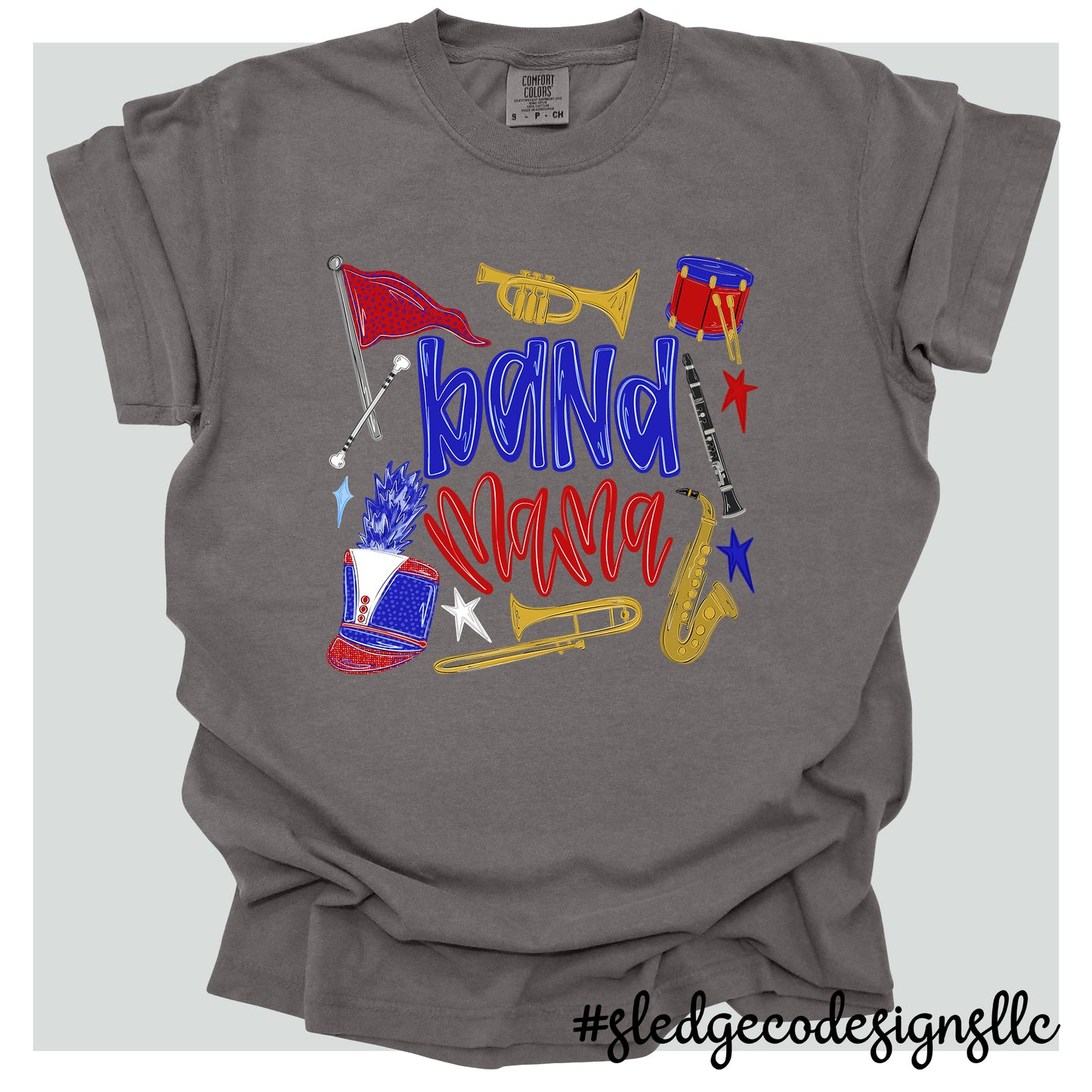 BAND MOM | RED AND BLUE | CUSTOM UNISEX TSHIRT