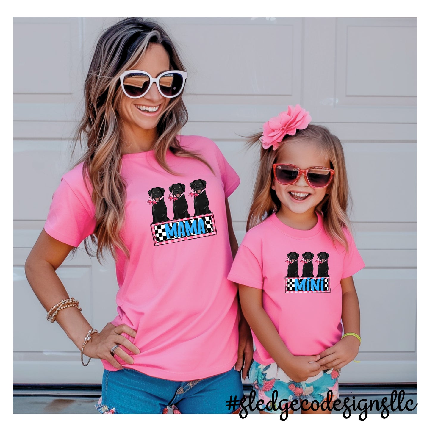 Personalized BLACK LAB TSHIRT for MOM AND ME  | CUSTOM UNISEX TSHIRT