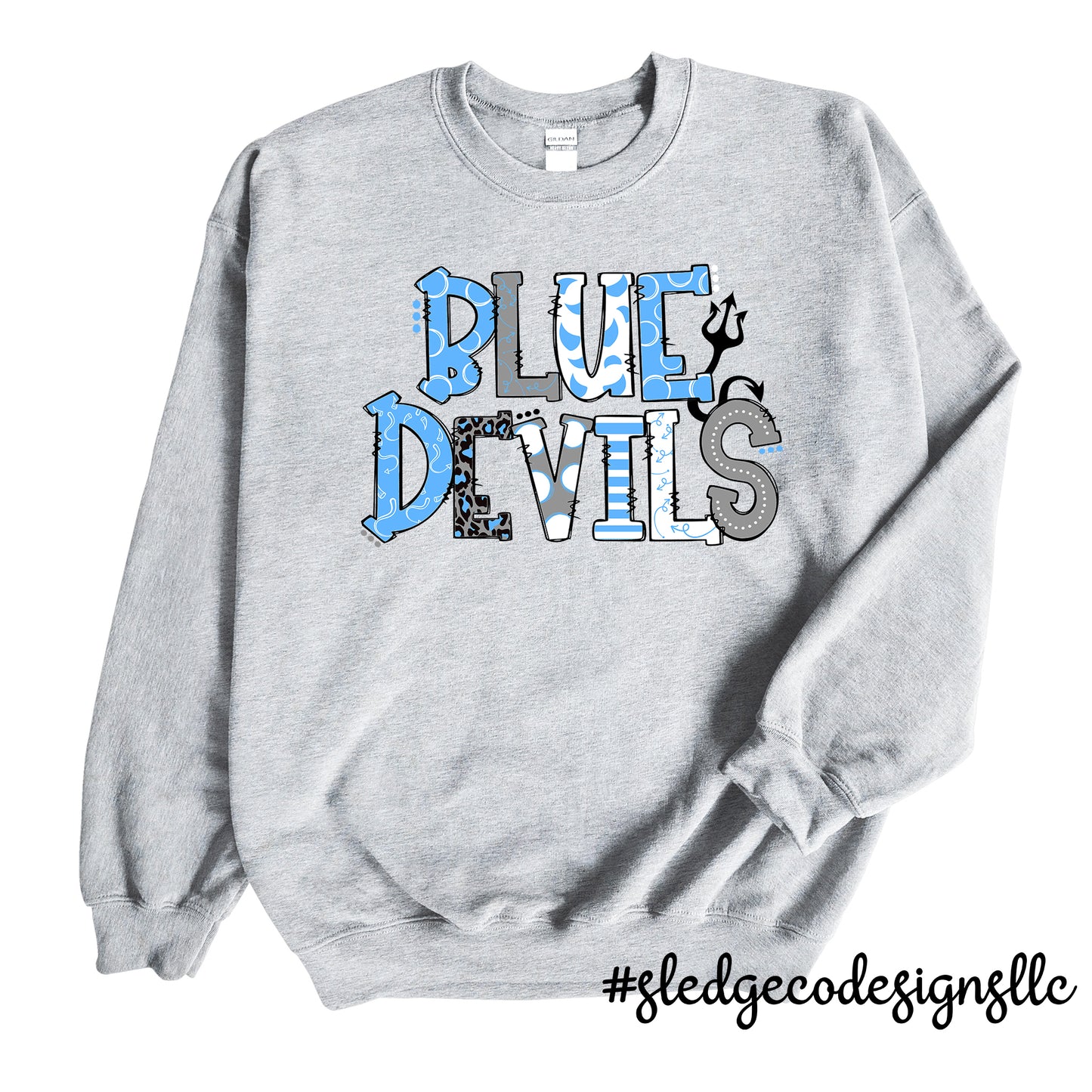 BLUE DEVILS DOODLE | HANDDRAWN DOODLE | SWEATSHIRT | UNISEX