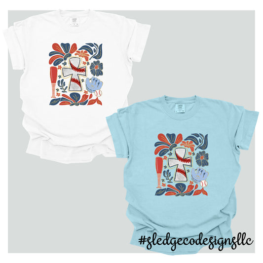 CROSS BASEBALL RETRO INSPIRE BOHO | CUSTOM UNISEX TSHIRT