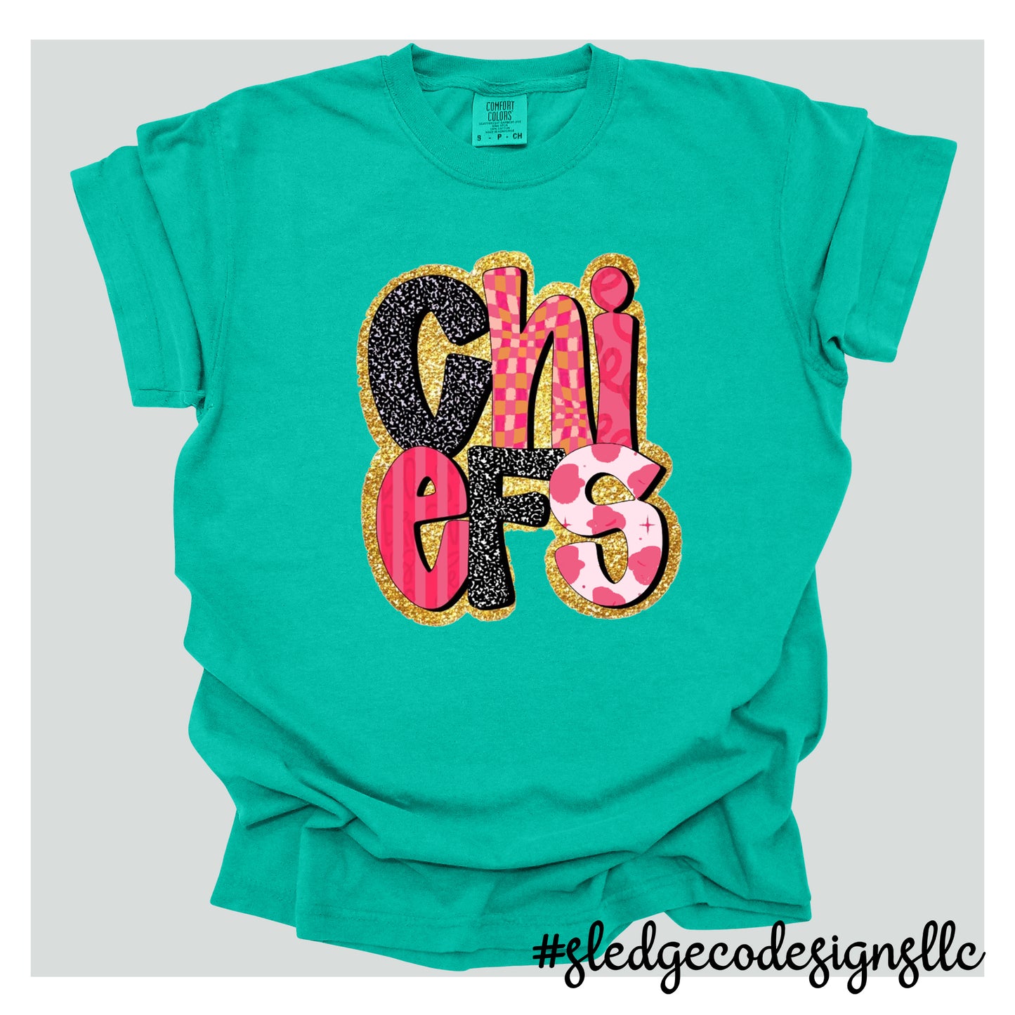 MAGNOLIA HEIGHTS CHIEFS | PINK & GOLD GLITTER | Custom Unisex Tshirt