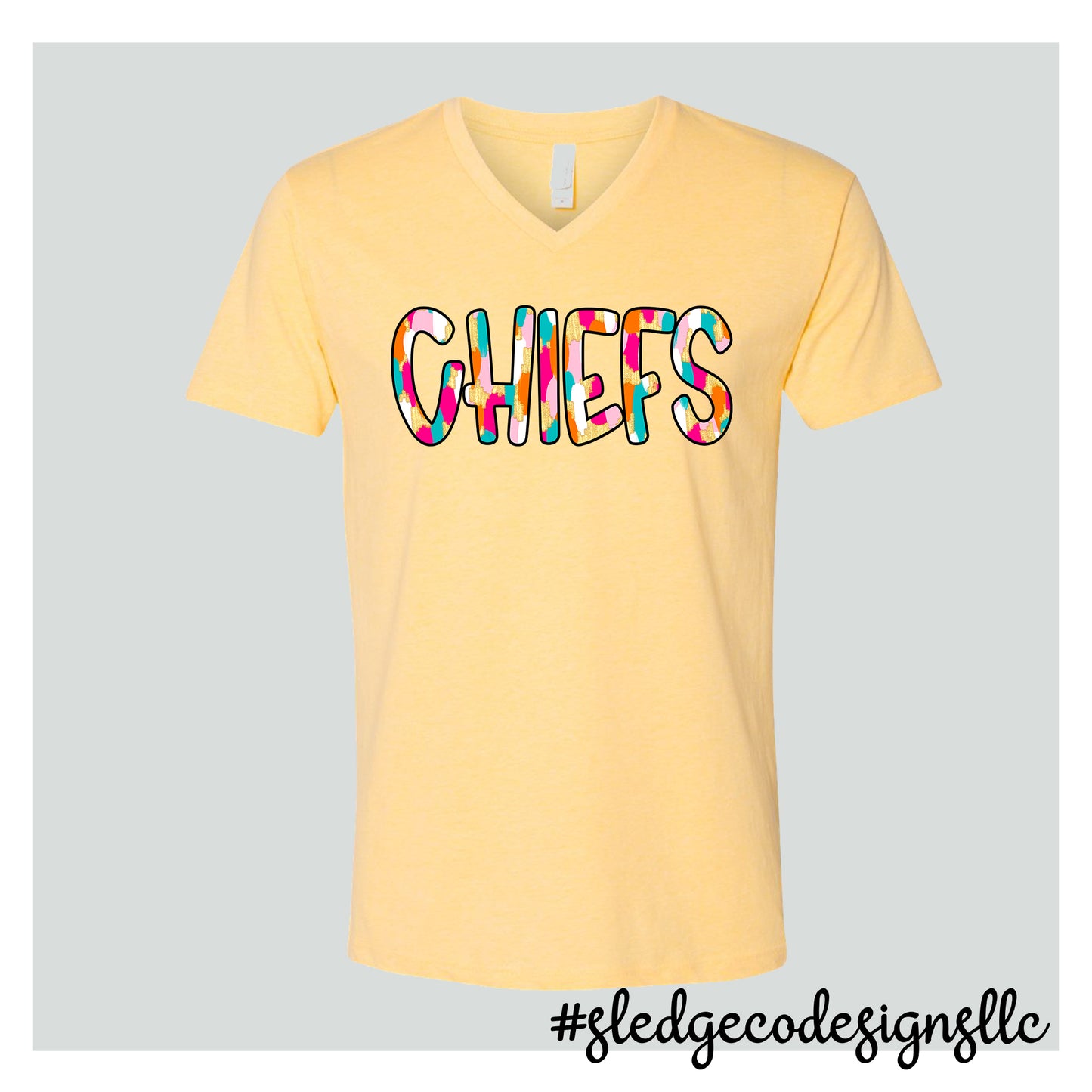 CHIEFS | PAINTED | Custom Unisex Tshirt - VNECK