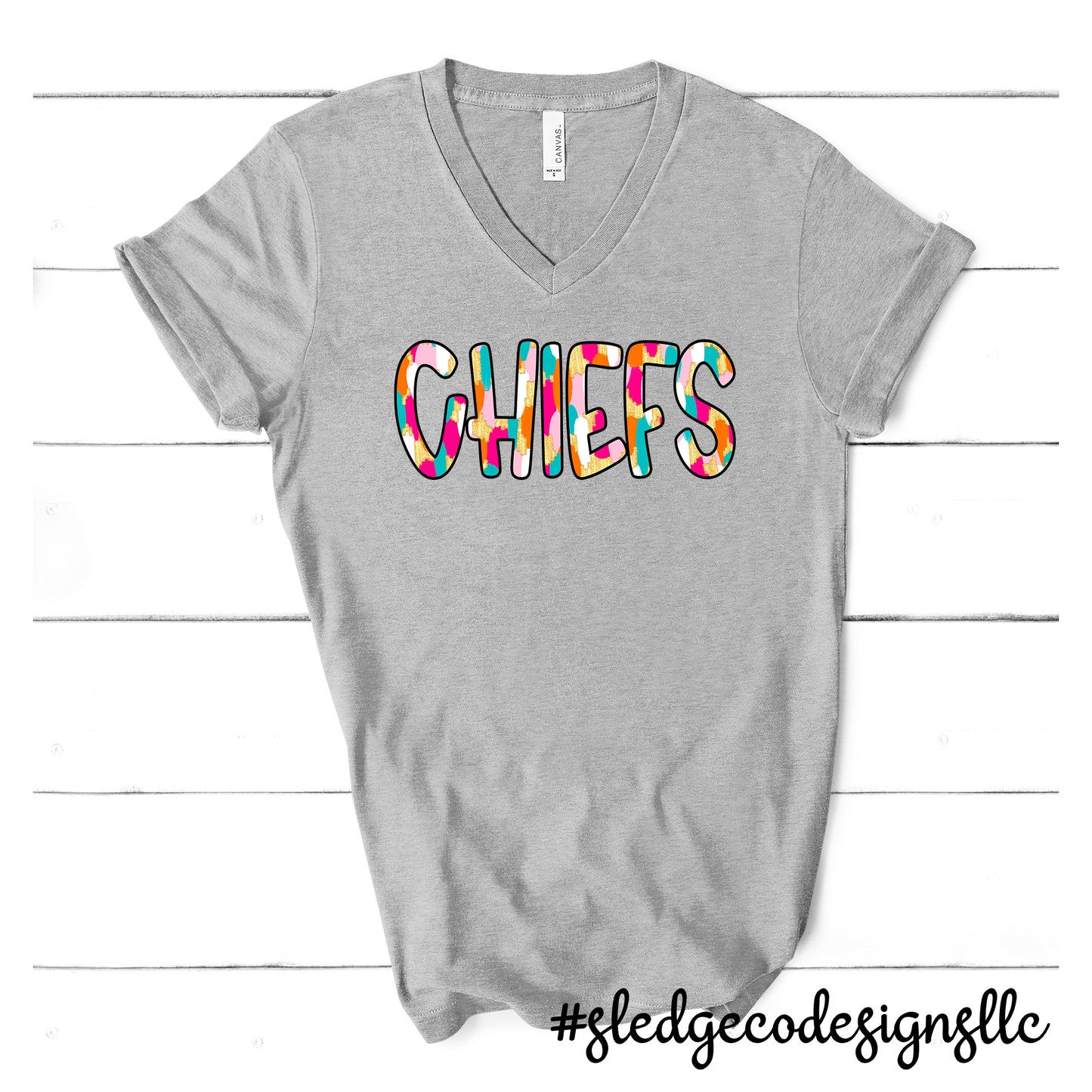 CHIEFS | PAINTED | Custom Unisex Tshirt - VNECK