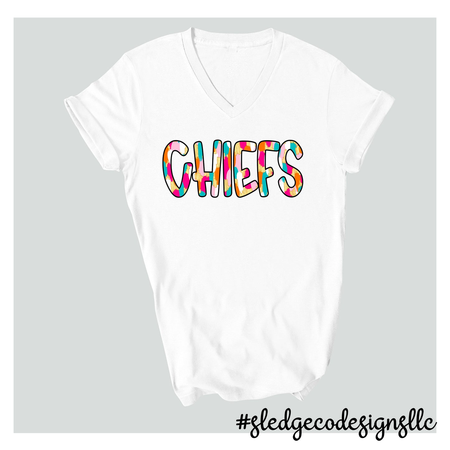 CHIEFS | PAINTED | Custom Unisex Tshirt - VNECK