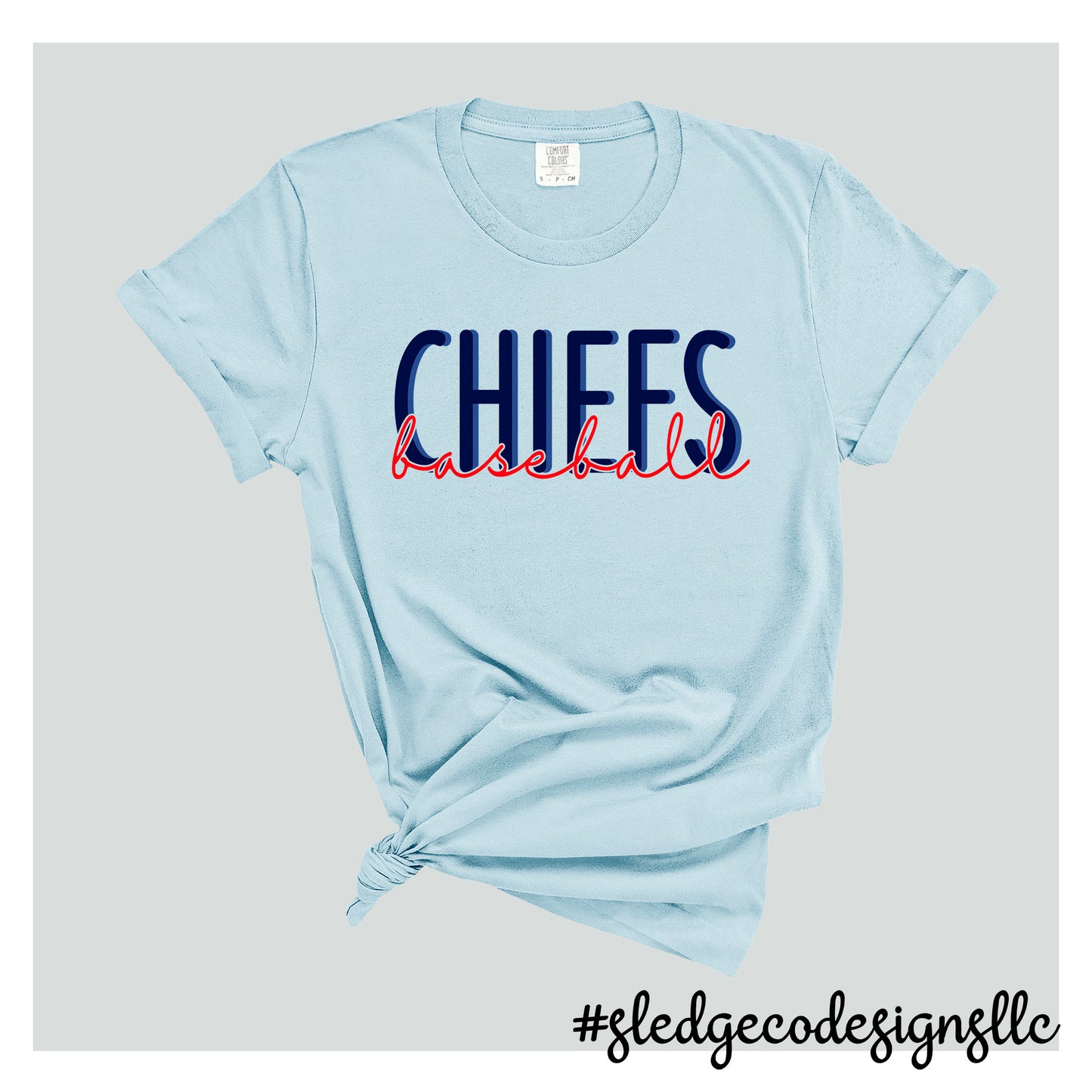 CHIEFS BASEBALL HAND DRAWN | COMFORT COLORS Custom Unisex Tshirt