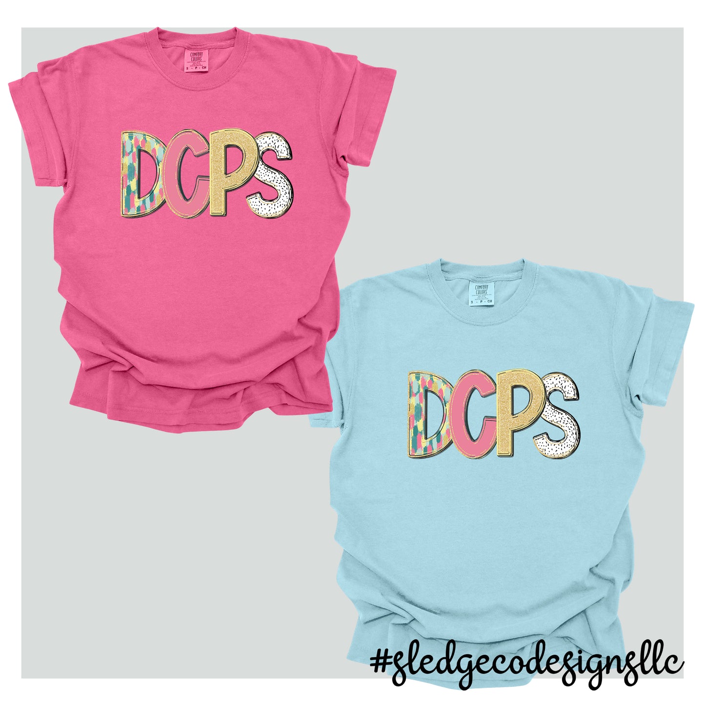 DESOTO CENTRAL PRIMARY SCHOOL | DCPS | HAND DRAWN SPRING DOODLE |  Custom Unisex Tshirt