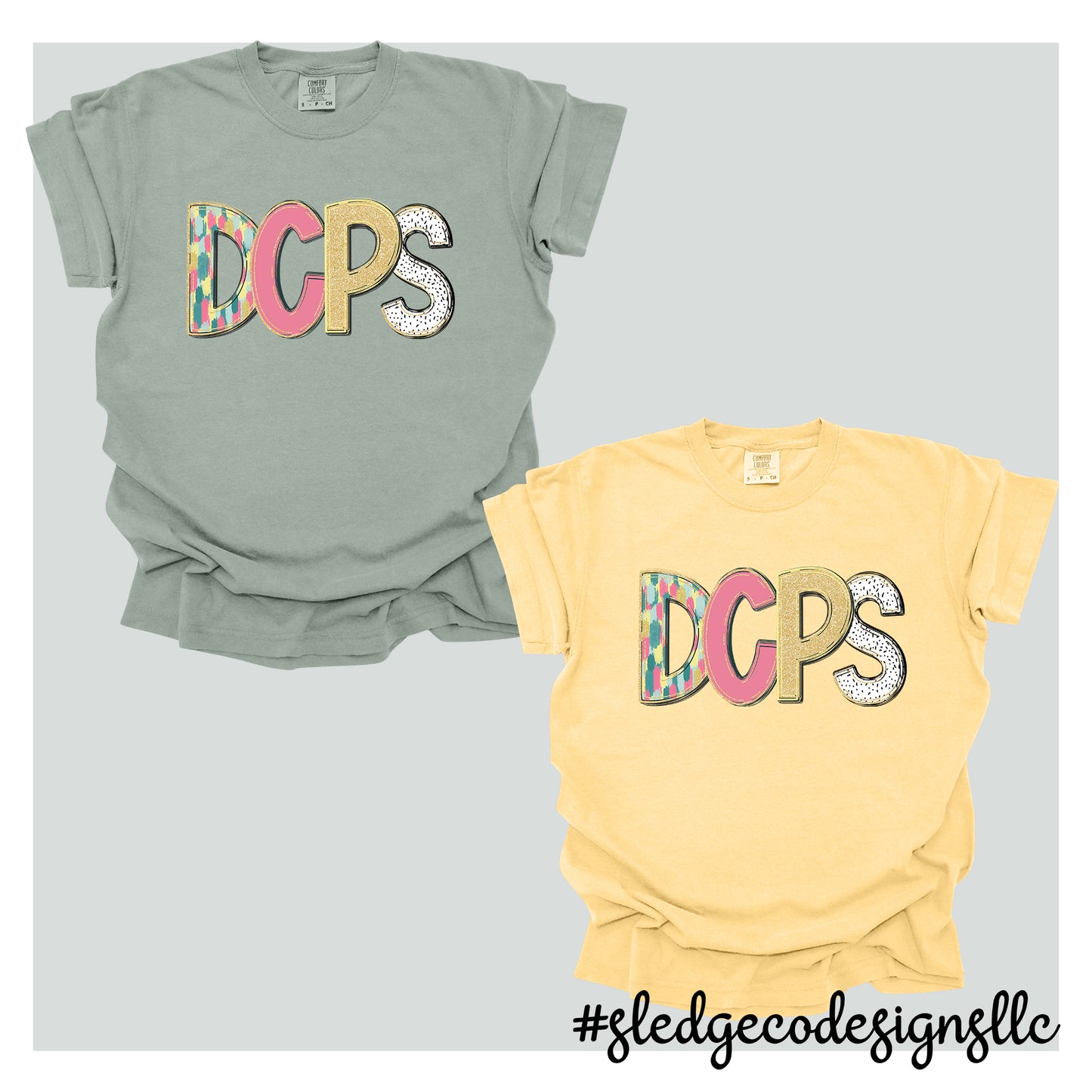 DESOTO CENTRAL PRIMARY SCHOOL | DCPS | HAND DRAWN SPRING DOODLE |  Custom Unisex Tshirt