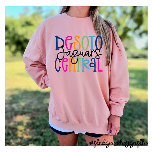 DESOTO CENTRAL JAGS | COLORFUL |  COMFORT COLORS LIGHT WEIGHT SWEATSHIRT