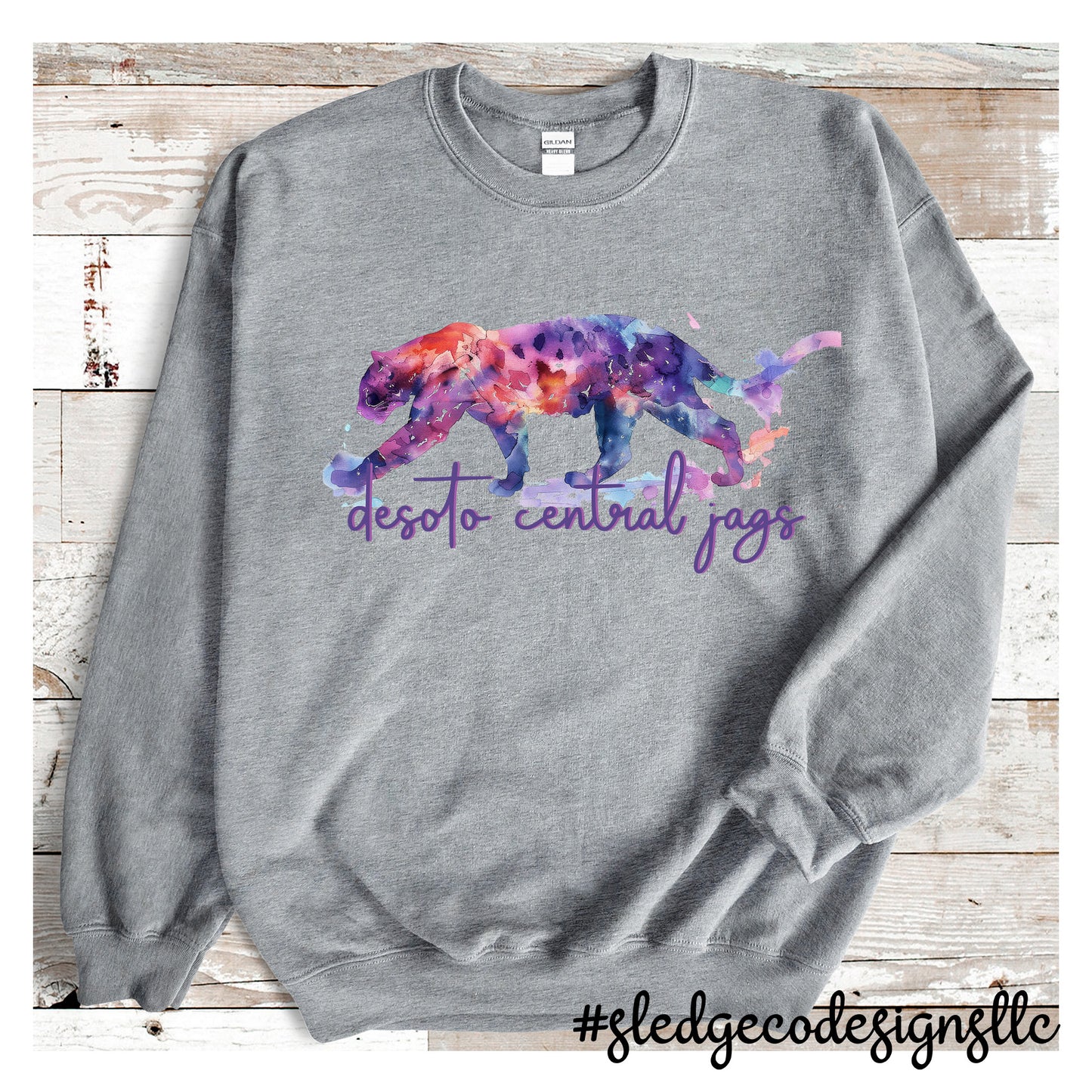 Desoto Central WATERCOLOR JAGUAR | Custom UNISEX SWEATSHIRT