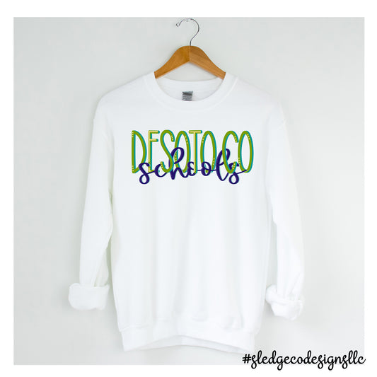 DESOTO COUNTY SCHOOLS | HAND DRAWN DUO | CUSTOM UNISEX SWEATSHIRT
